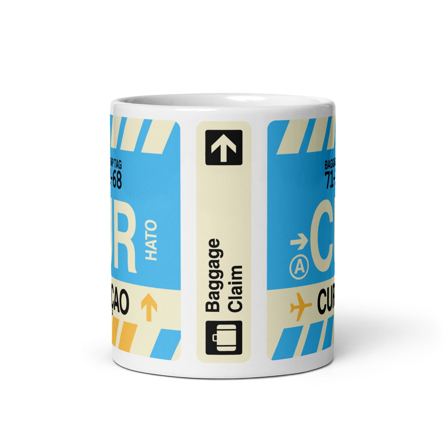 Travel-Themed Coffee Mug • CUR Curaçao • YHM Designs - Image 02