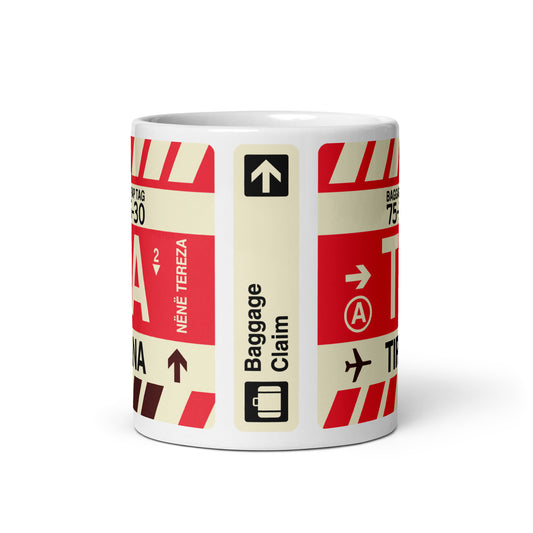 Travel Gift Coffee Mug • TIA Tirana Souvenir • YHM Designs - Image 02