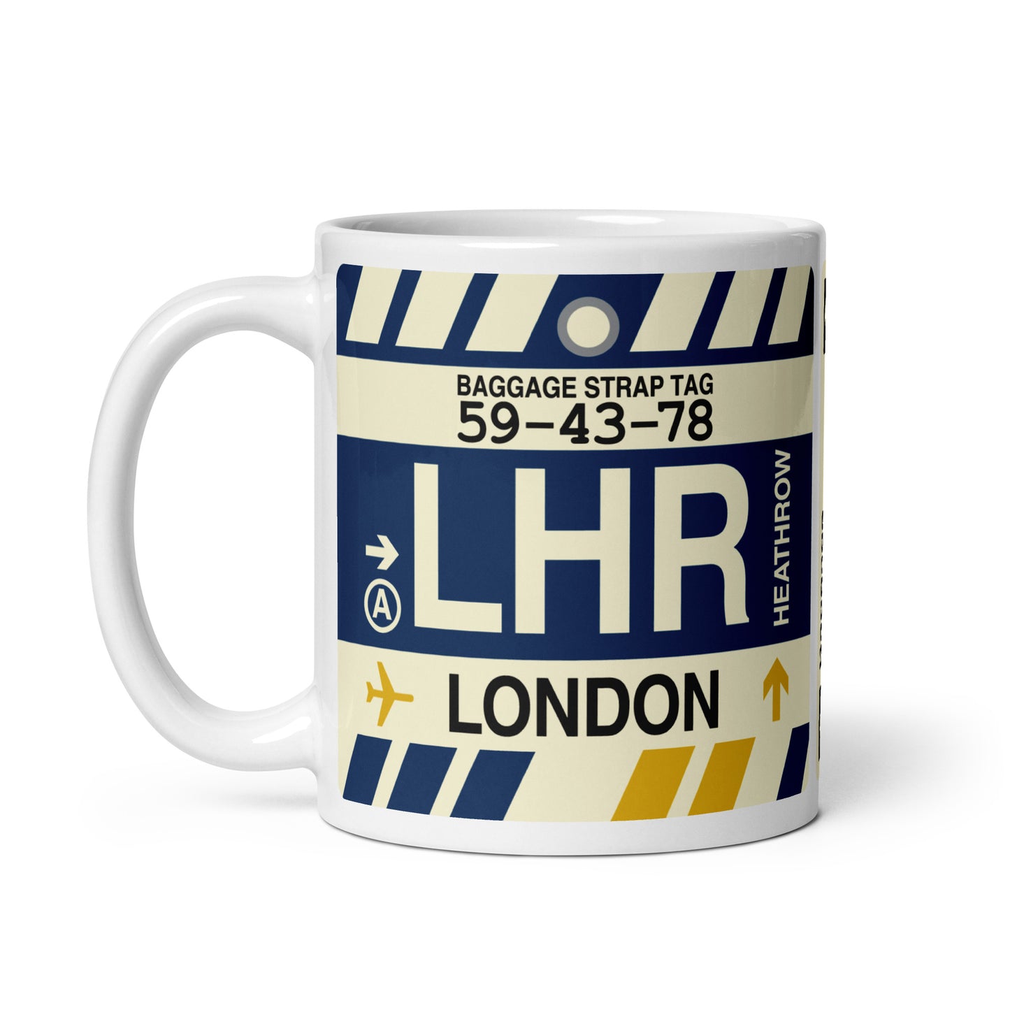 Travel Gift Coffee Mug • LHR London Souvenir • YHM Designs - Image 03