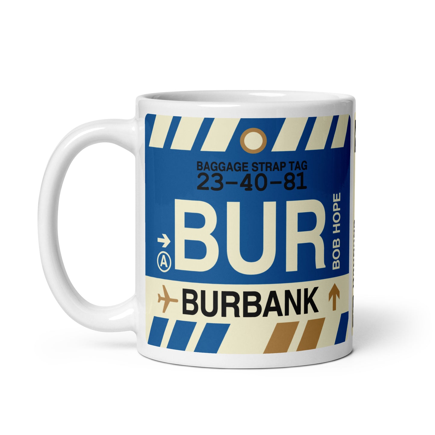 Travel-Themed Coffee Mug • BUR Burbank • YHM Designs - Image 03