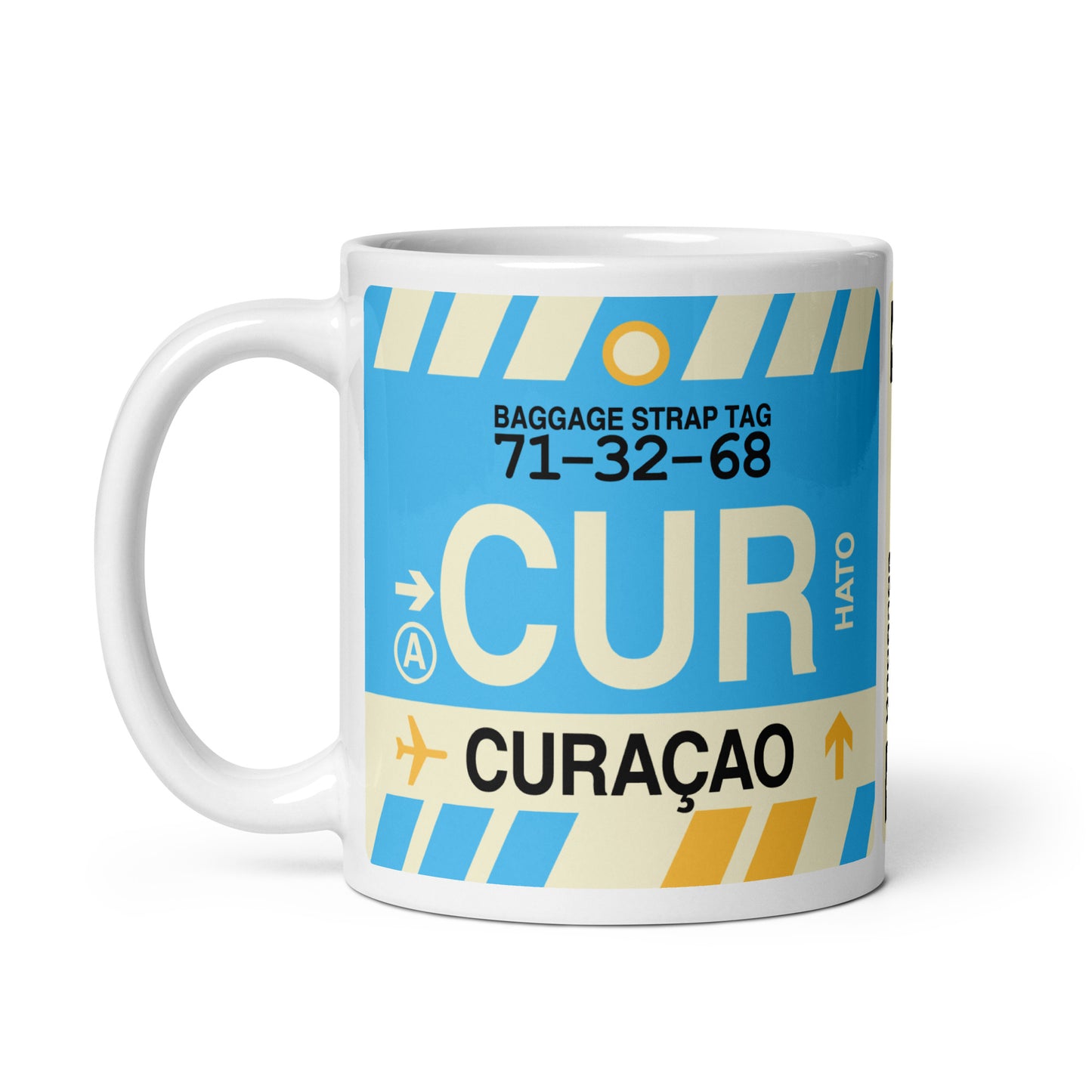 Travel-Themed Coffee Mug • CUR Curaçao • YHM Designs - Image 03