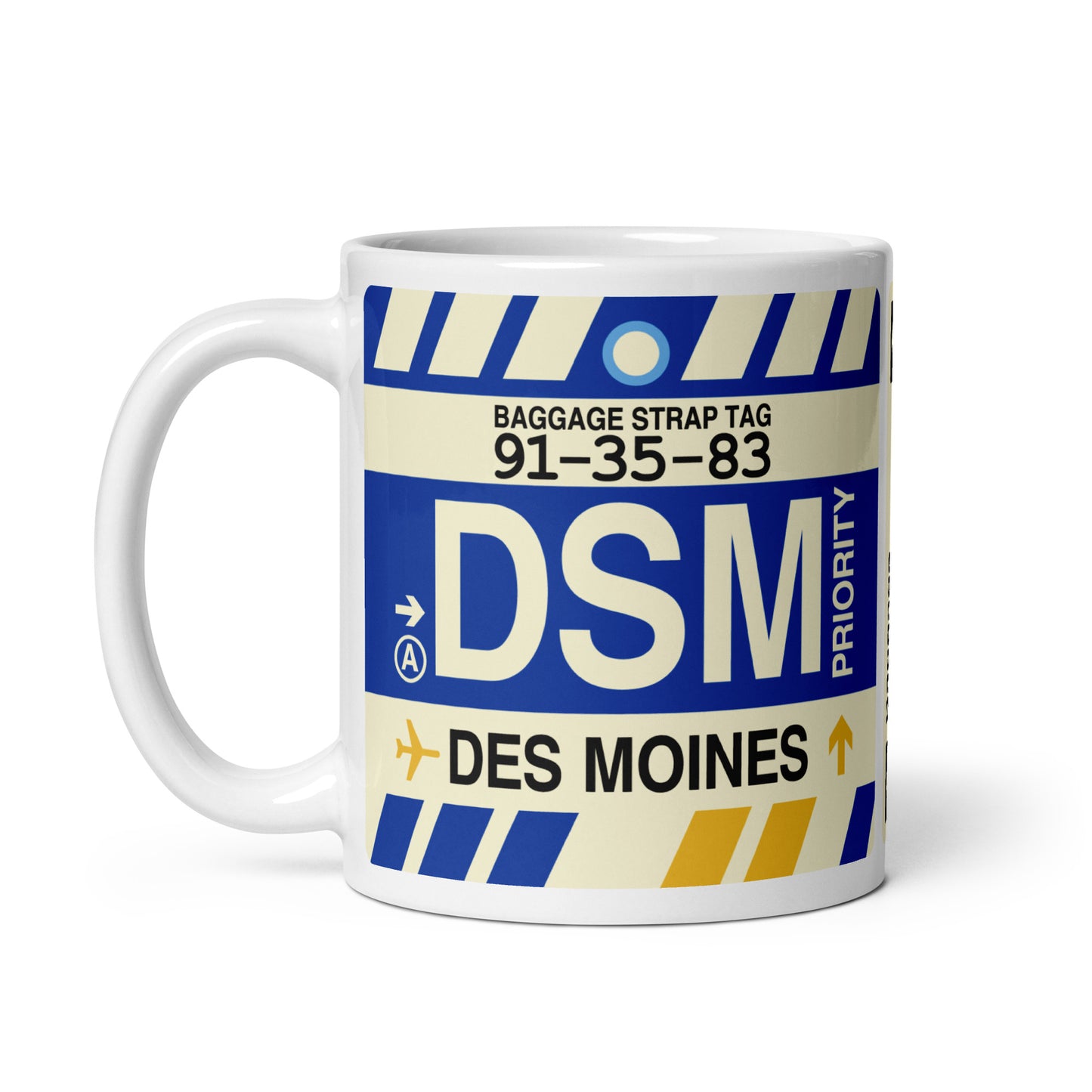 Travel-Themed Coffee Mug • DSM Des Moines • YHM Designs - Image 03