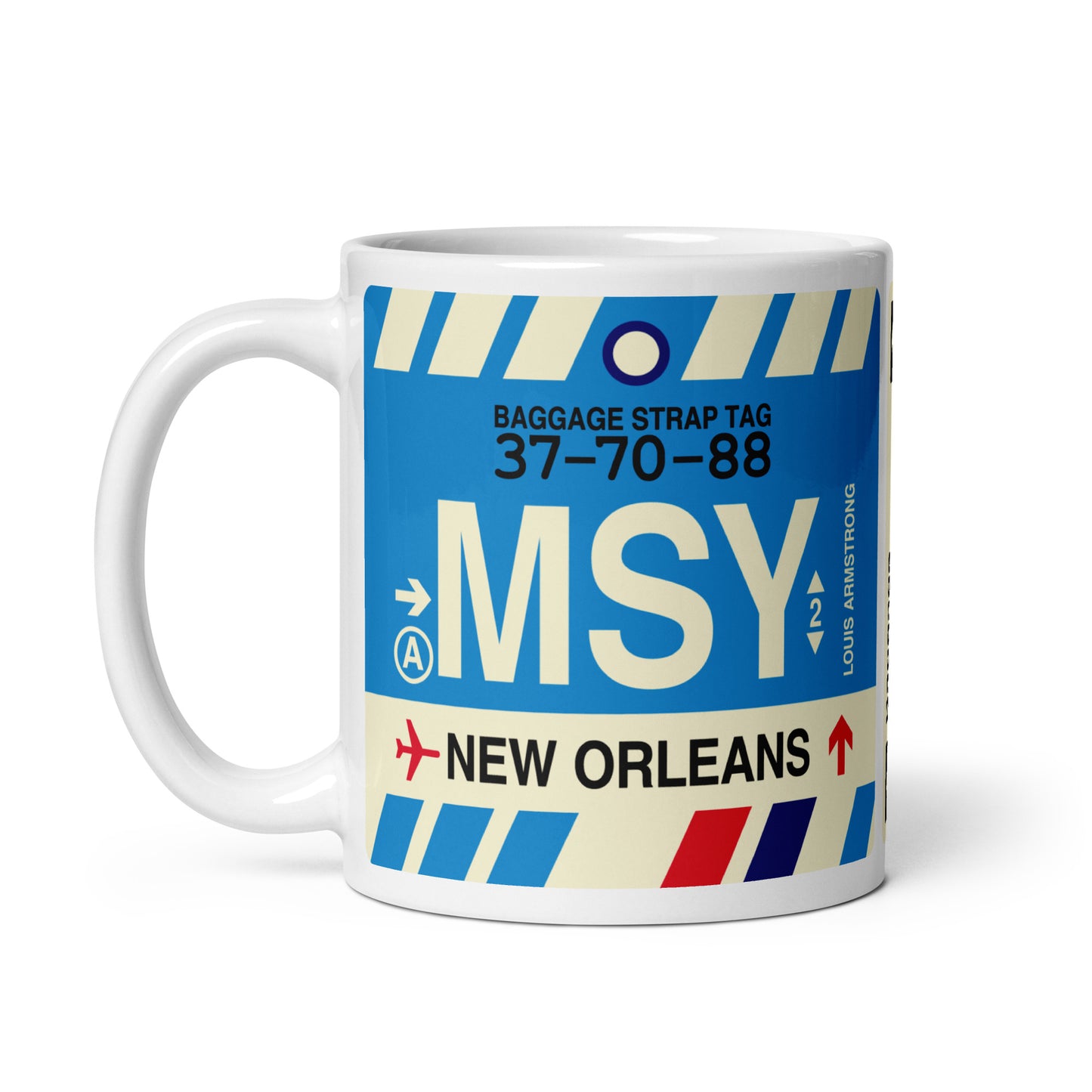 Travel-Themed Coffee Mug • MSY New Orleans • YHM Designs - Image 03