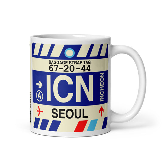 Travel Gift Coffee Mug • ICN Seoul • YHM Designs - Image 01