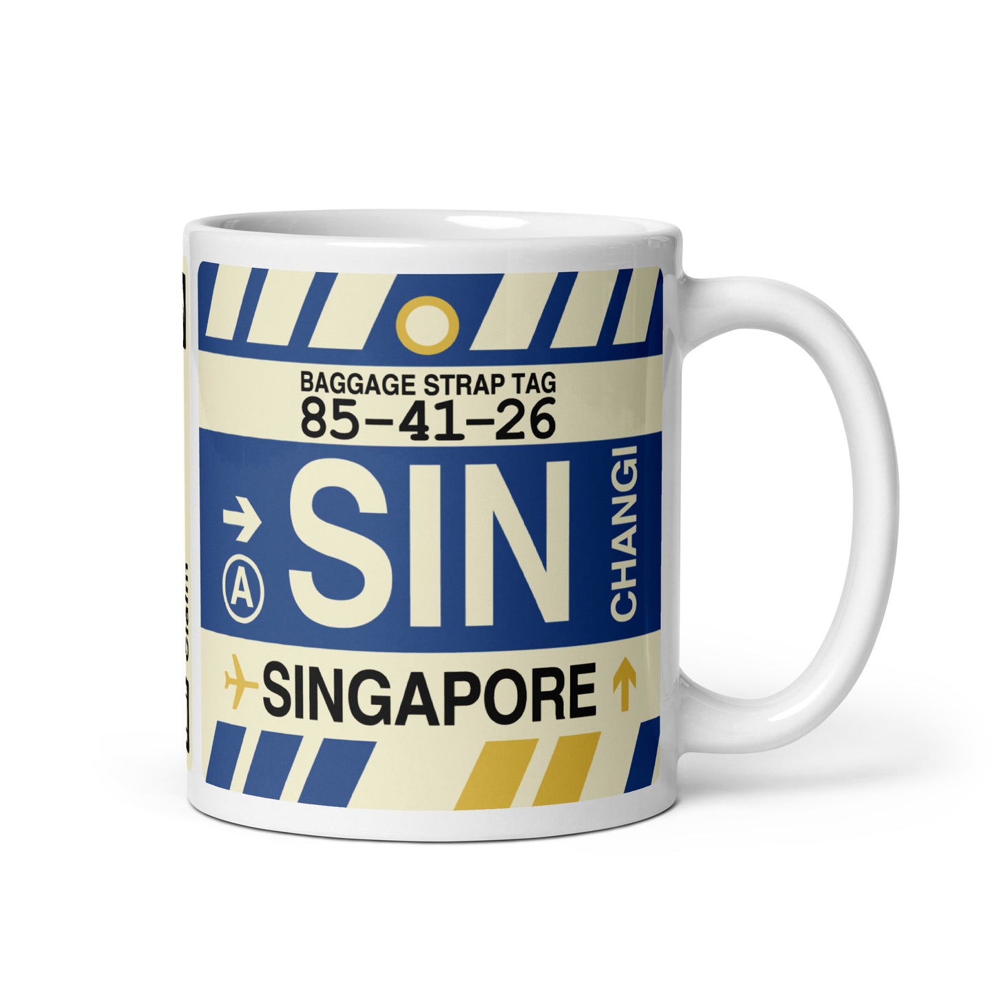 Travel-Themed Coffee Mug • SIN Singapore • YHM Designs - Image 01