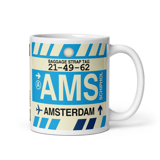 Travel Gift Coffee Mug • AMS Amsterdam • YHM Designs - Image 01