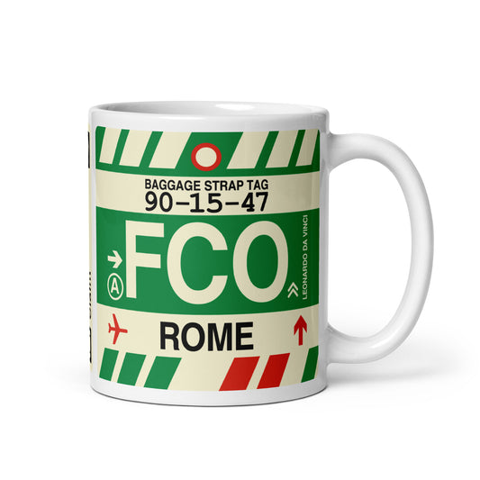 Travel Gift Coffee Mug • FCO Rome • YHM Designs - Image 01