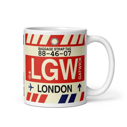 Travel Gift Coffee Mug • LGW London • YHM Designs - Image 01