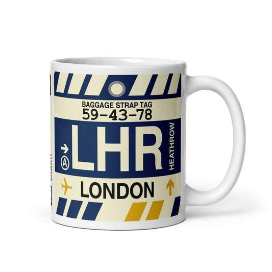 Travel Gift Coffee Mug • LHR London • YHM Designs - Image 01