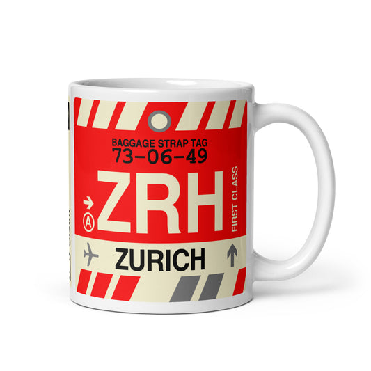 Travel Gift Coffee Mug • ZRH Zurich • YHM Designs - Image 01