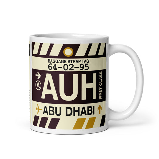 Travel Gift Coffee Mug • AUH Abu Dhabi • YHM Designs - Image 01
