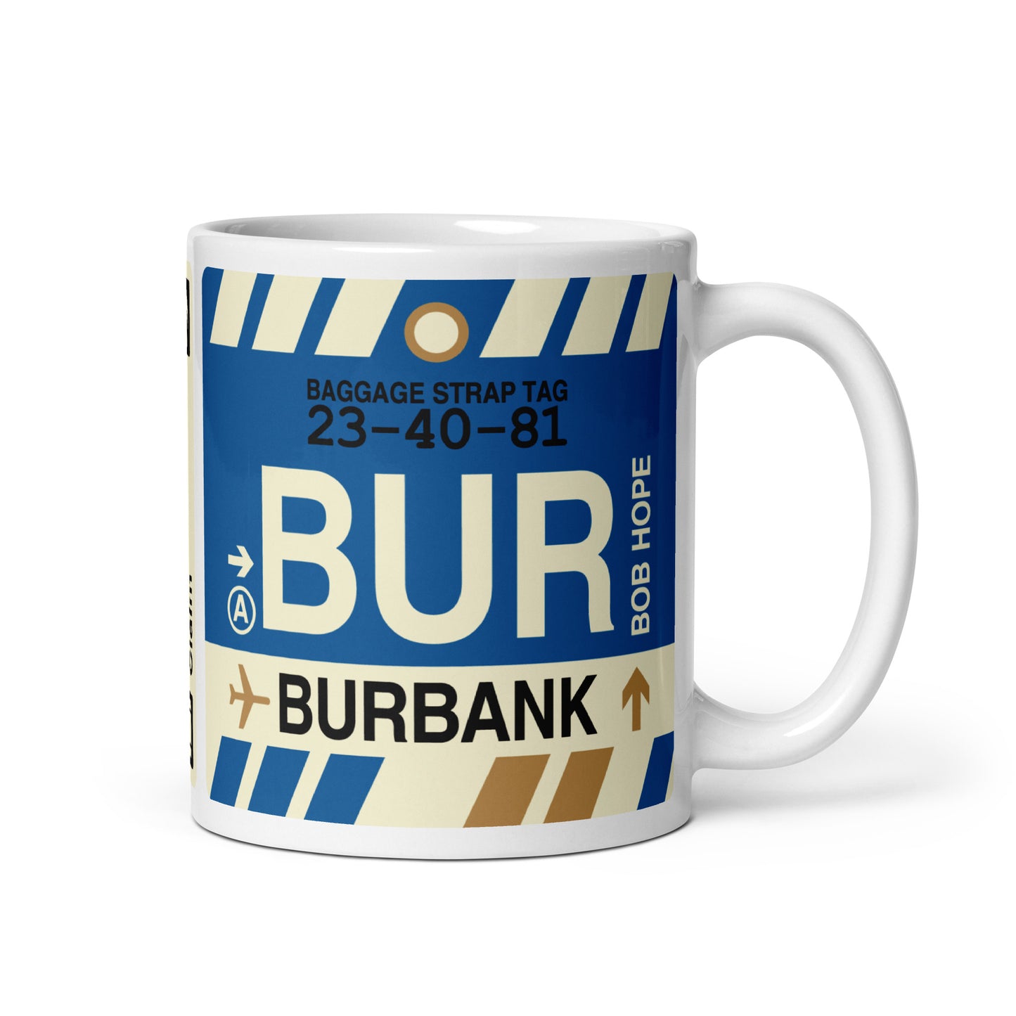 Travel-Themed Coffee Mug • BUR Burbank • YHM Designs - Image 01
