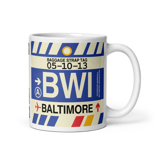 Travel Gift Coffee Mug • BWI Baltimore • YHM Designs - Image 01