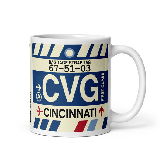 Travel Gift Coffee Mug • CVG Cincinnati • YHM Designs - Image 01