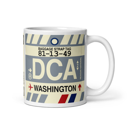 Travel Gift Coffee Mug • DCA Washington • YHM Designs - Image 01