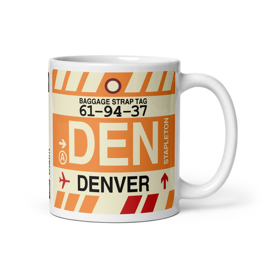Travel Gift Coffee Mug • DEN Denver • YHM Designs - Image 01