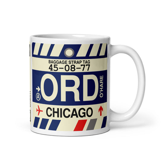 Travel Gift Coffee Mug • ORD Chicago • YHM Designs - Image 01