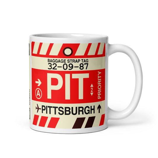 Travel Gift Coffee Mug • PIT Pittsburgh • YHM Designs - Image 01