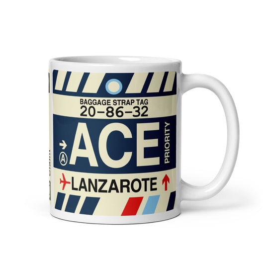 Travel Gift Coffee Mug • ACE Lanzarote • YHM Designs - Image 01