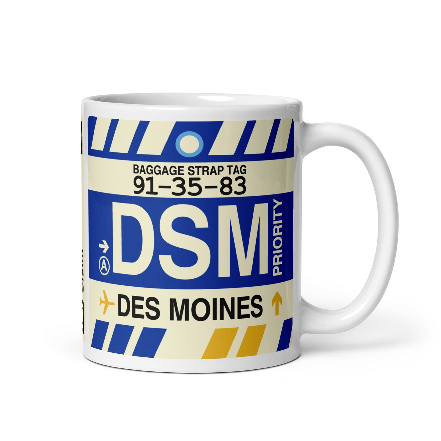 Travel-Themed Coffee Mug • DSM Des Moines • YHM Designs - Image 01