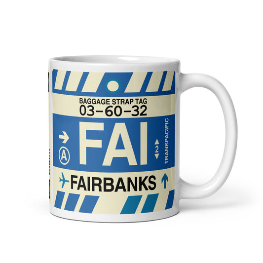 Travel Gift Coffee Mug • FAI Fairbanks • YHM Designs - Image 01