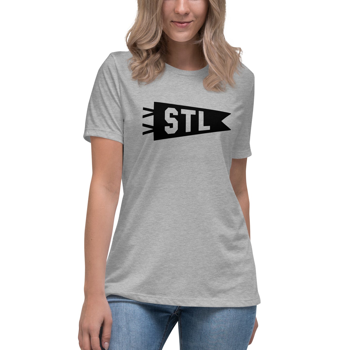 Airport Code Women's Tee - Black Graphic • STL St. Louis • YHM Designs - Image 07