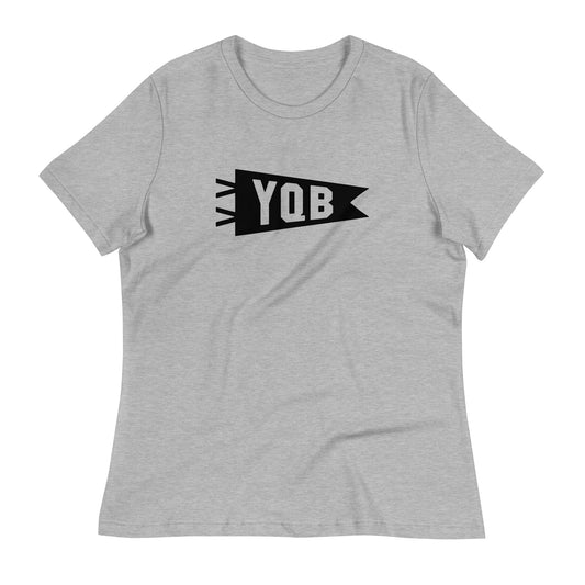 Airport Code Women's Tee - Black Graphic • YQB Quebec City • YHM Designs - Image 02