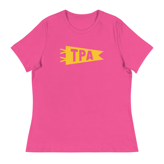Airport Code Women's Tee - Yellow Graphic • TPA Tampa • YHM Designs - Image 02