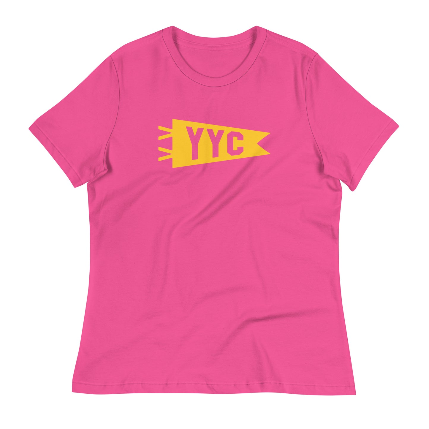 Airport Code Women's Tee - Yellow Graphic • YYC Calgary • YHM Designs - Image 02