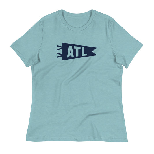 ATL Atlanta Women's T-Shirt • Banner Design in Navy Blue • YHM Designs - Image 02