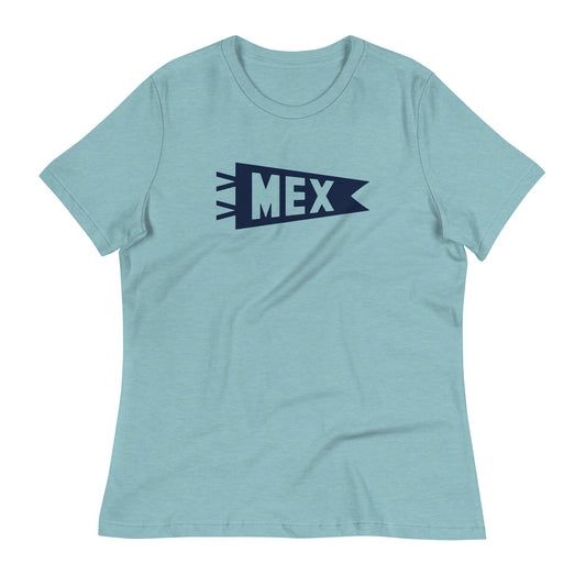 MEX Mexico City Women's T-Shirt • Banner Design in Navy Blue • YHM Designs - Image 02