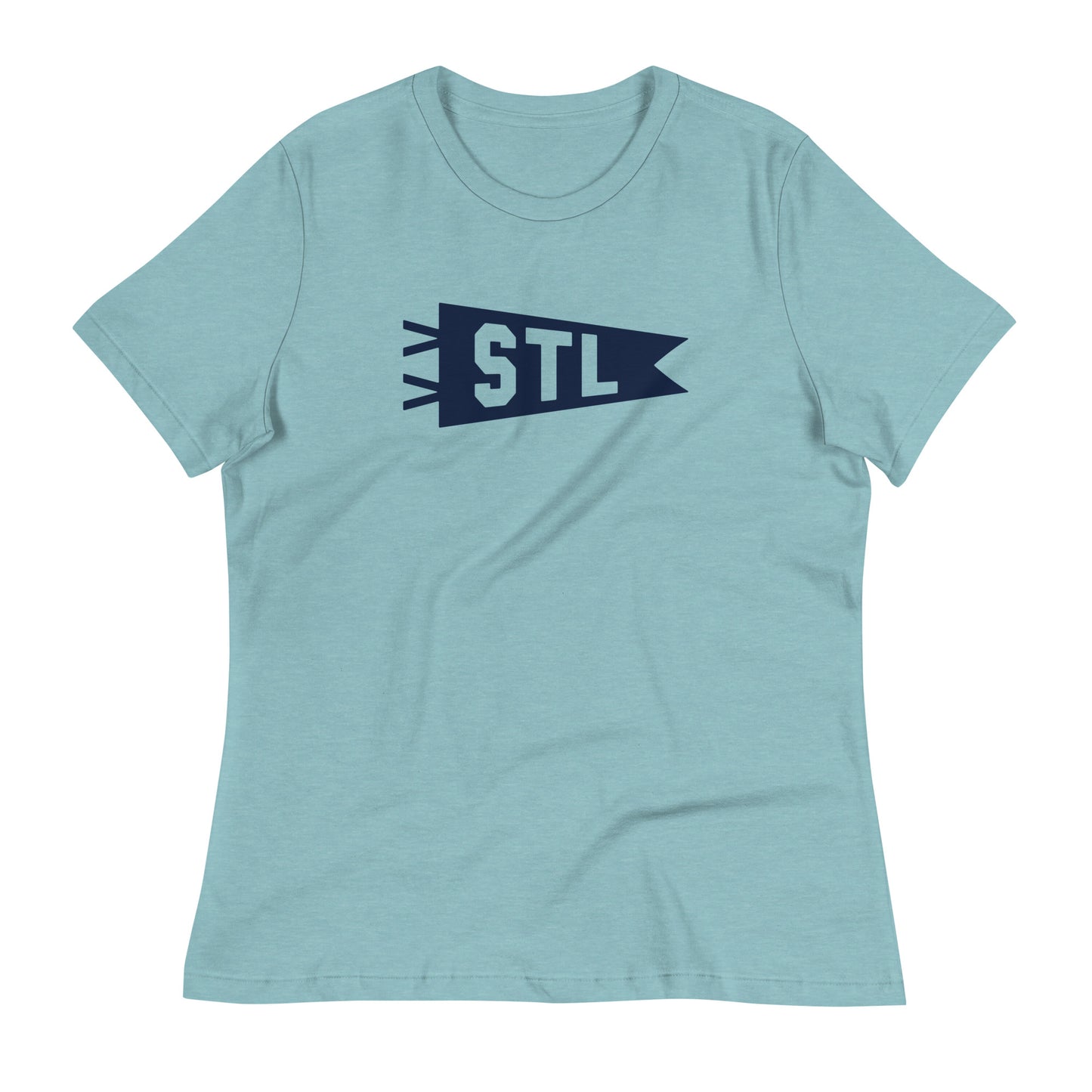 Airport Code Women's Tee - Navy Blue Graphic • STL St. Louis • YHM Designs - Image 02