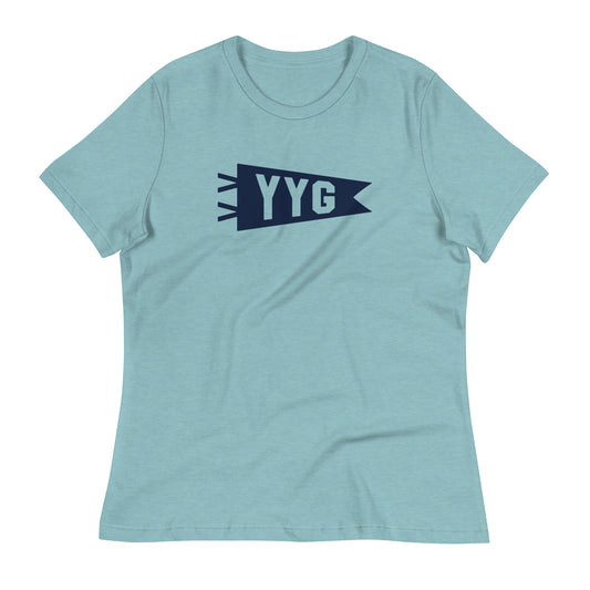 YYG Charlottetown Women's T-Shirt • Banner Design in Navy Blue • YHM Designs - Image 02