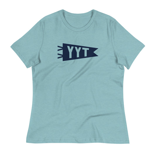 YYT St. John's Women's T-Shirt • Banner Design in Navy Blue • YHM Designs - Image 02