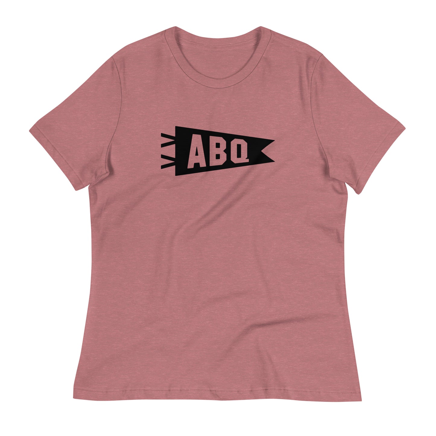 Airport Code Women's Tee - Black Graphic • ABQ Albuquerque • YHM Designs - Image 01