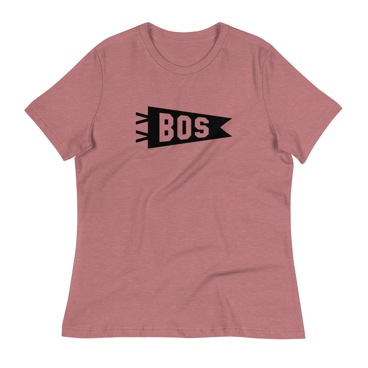 Airport Code Women's Tee - Black Graphic • BOS Boston • YHM Designs - Image 01