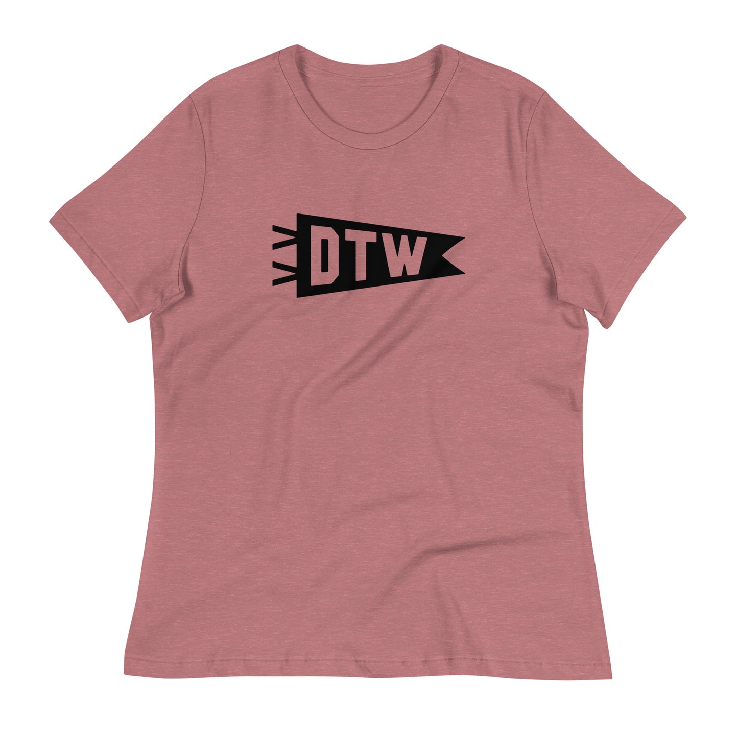 Airport Code Women's Tee - Black Graphic • DTW Detroit • YHM Designs - Image 01