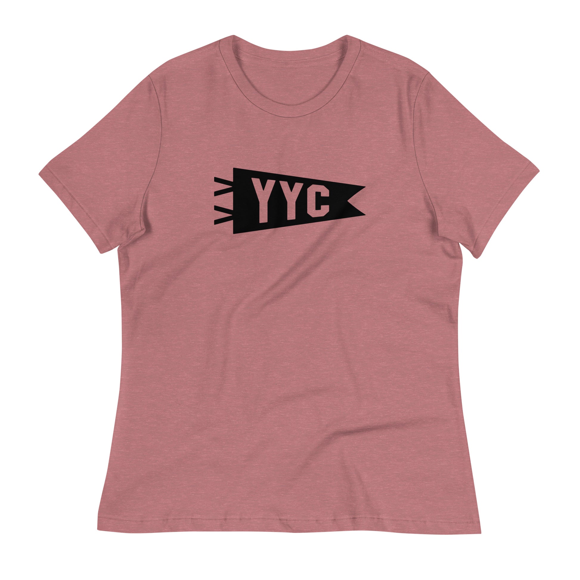 YYC Calgary Women's T-Shirt • Banner Design in Black • YHM Designs - Image 01