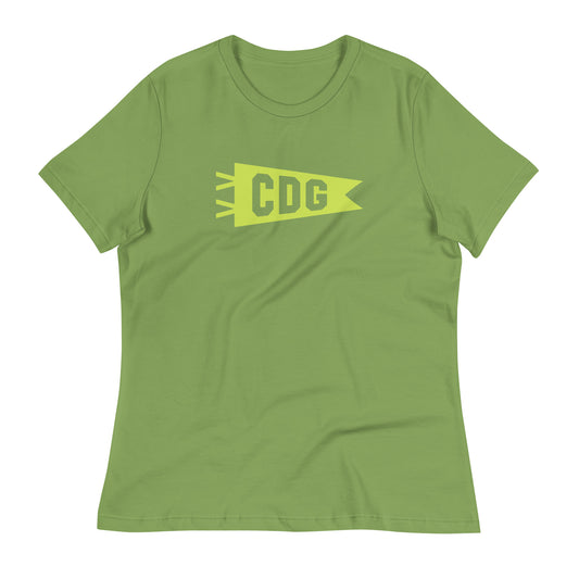 CDG Paris Women's T-Shirt • Banner Design in Green • YHM Designs - Image 02