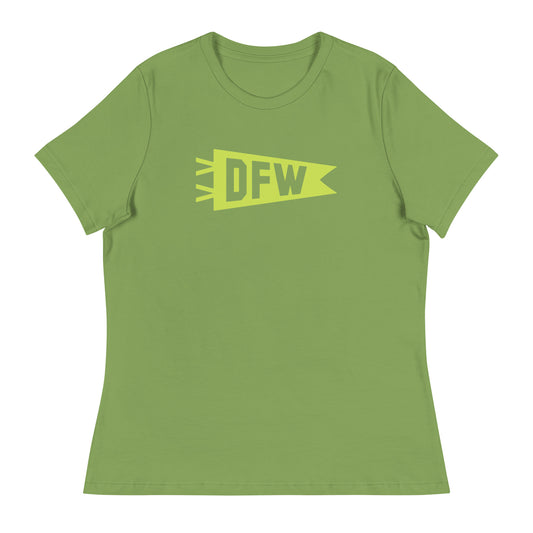 DFW Dallas Women's T-Shirt • Banner Design in Green • YHM Designs - Image 02