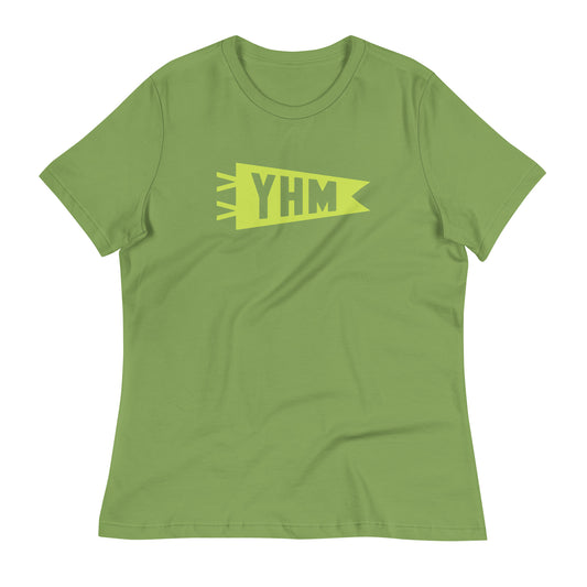 YHM Hamilton Women's T-Shirt • Banner Design in Green • YHM Designs - Image 02