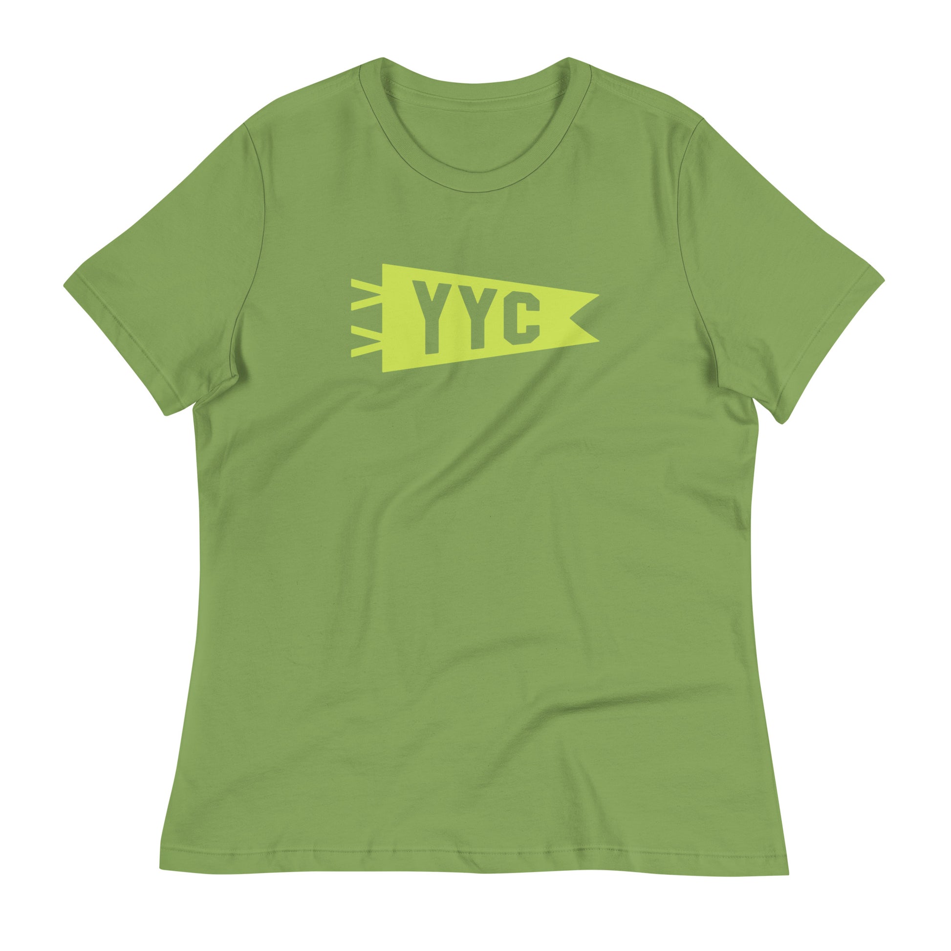 YYC Calgary Women's T-Shirt • Banner Design in Green • YHM Designs - Image 02