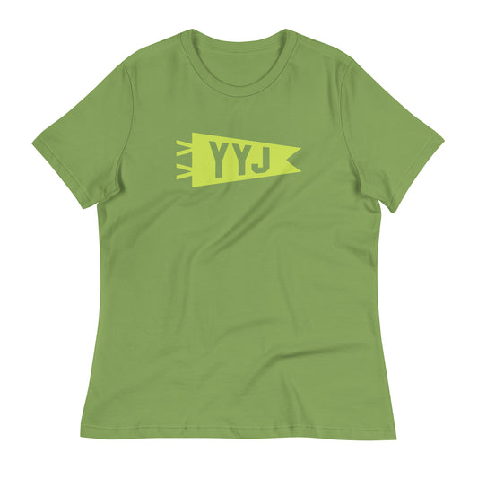 YYJ Victoria Women's T-Shirt • Banner Design in Green • YHM Designs - Image 02