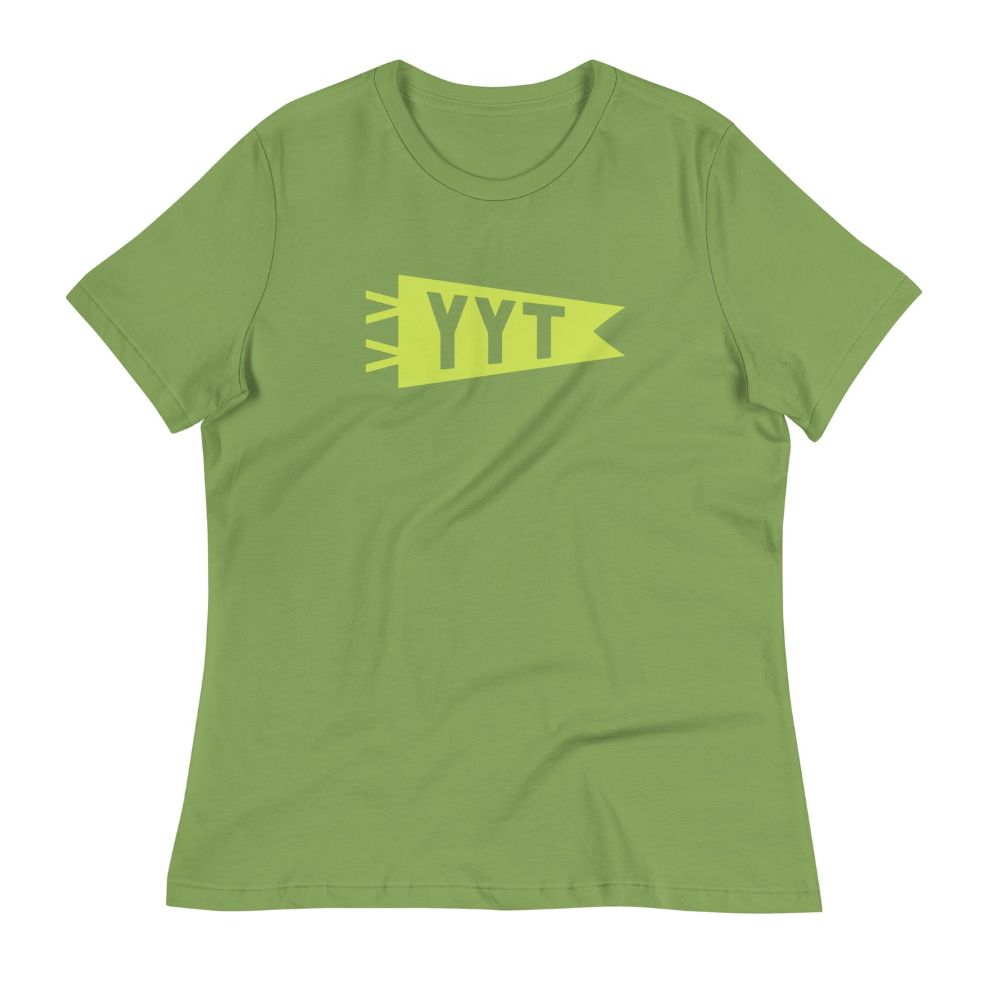Airport Code Women's Tee - Green Graphic • YYT St. John's • YHM Designs - Image 02