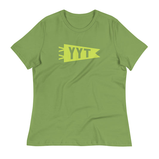 YYT St. John's Women's T-Shirt • Banner Design in Green • YHM Designs - Image 02
