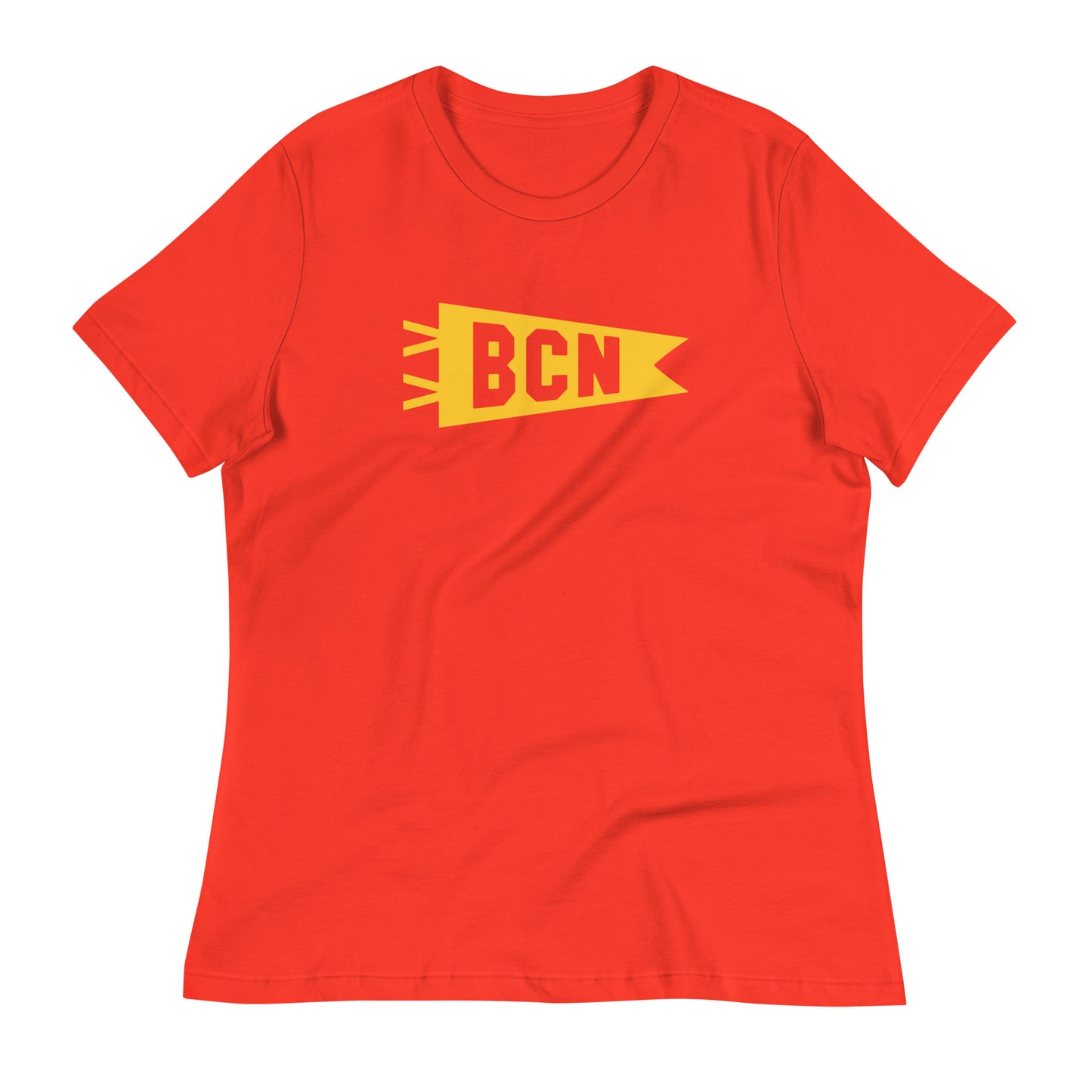 Airport Code Women's Tee - Yellow Graphic • BCN Barcelona • YHM Designs - Image 01