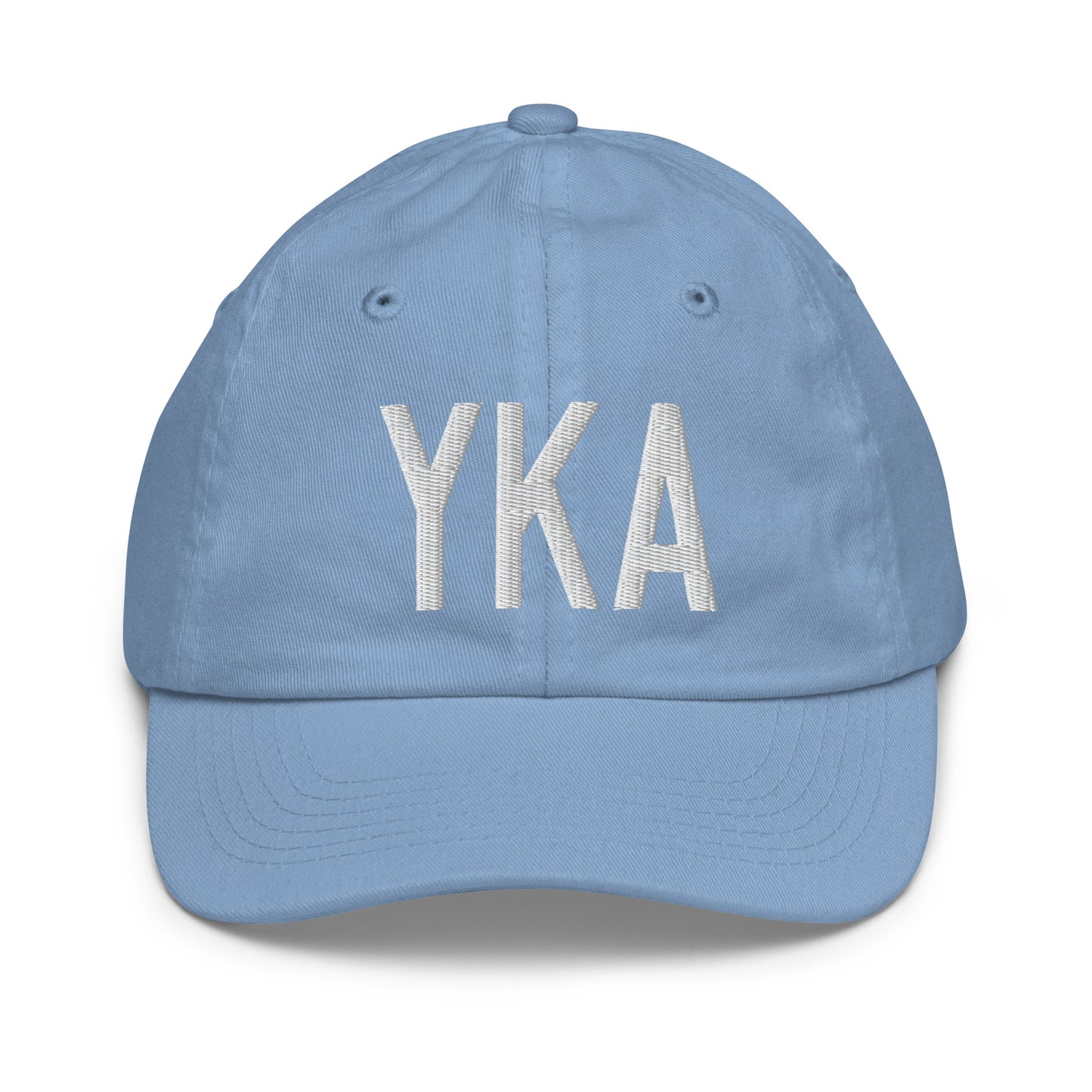 Airport Code Kid's Baseball Cap - White • YKA Kamloops • YHM Designs - Image 22