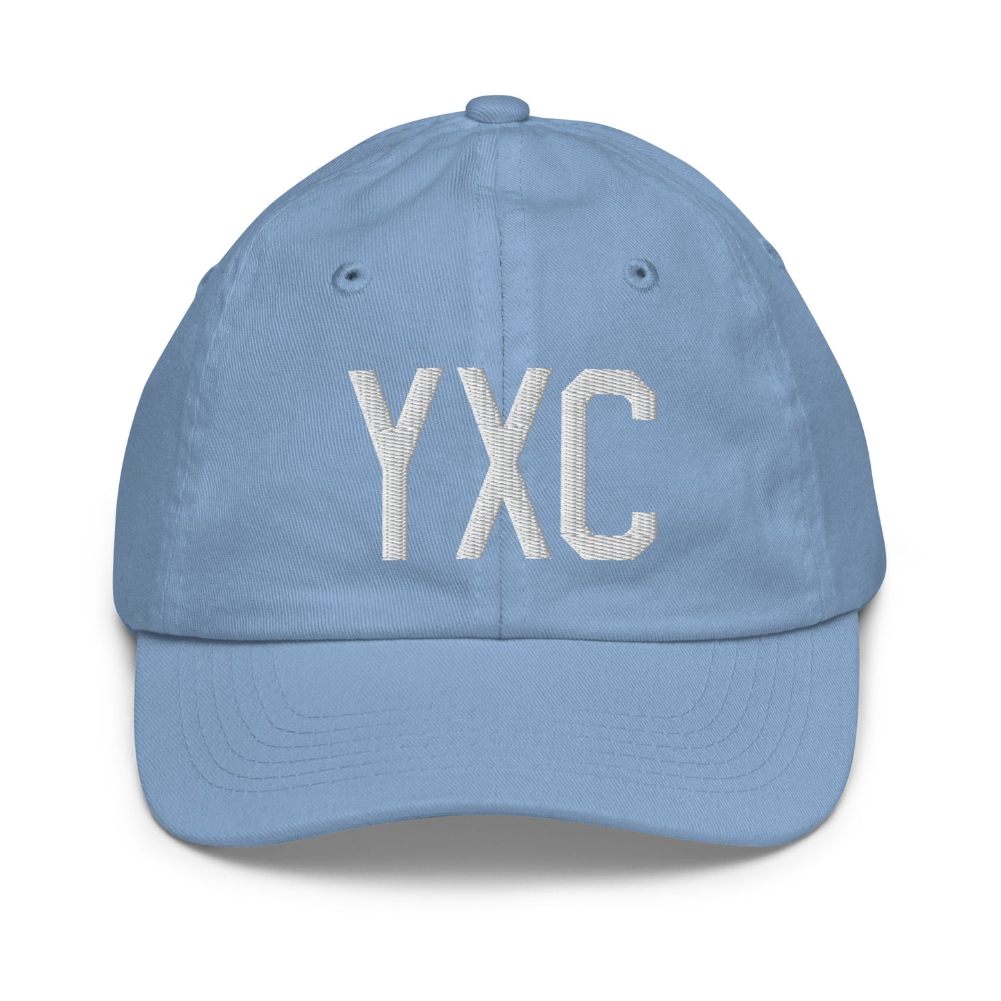 Airport Code Kid's Baseball Cap - White • YXC Cranbrook • YHM Designs - Image 22
