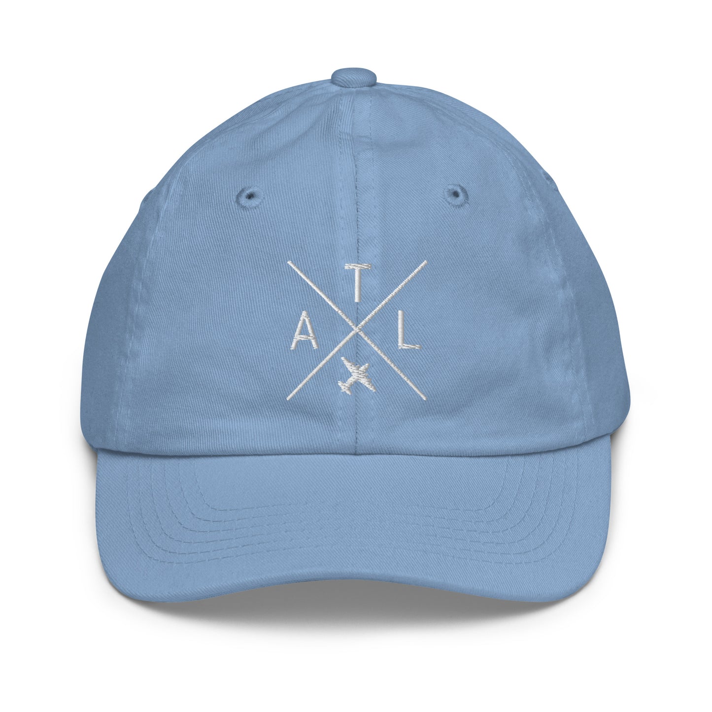 Crossed-X Kid's Baseball Cap - White • ATL Atlanta • YHM Designs - Image 22