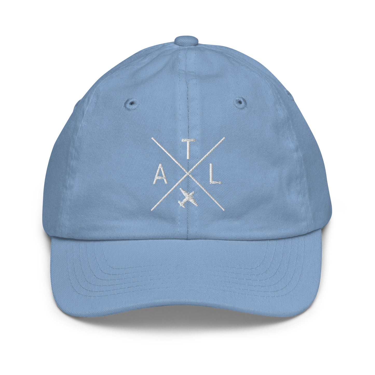 Crossed-X Kid's Baseball Cap - White • ATL Atlanta • YHM Designs - Image 22